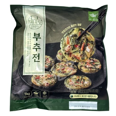 사옹원 더 제대로 만든 부추전 1kg 대용량 업소용 식자재 식당용 벌크포장