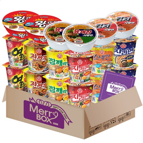 소컵라면18개세트 18호(진라면 매운맛2+열2+참깨2+스낵2+진짬뽕2+도시락2+미니왕뚜껑2+육개장사발면2+김치사발면2), 1박스