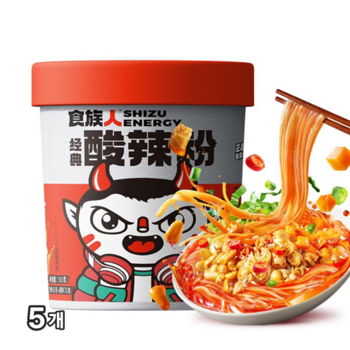 판다식품 식족인 쏸라펀 shizuren 스주런 컵면 새콤매콤 중국솬라펀 130g, 5개