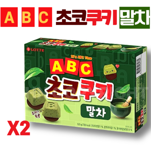 롯데 ABC 초코쿠키 말차, 2개, 신상 간식