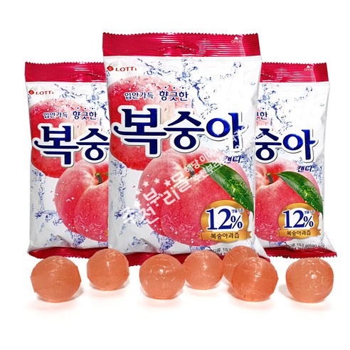 롯데웰푸드 복숭아 캔디