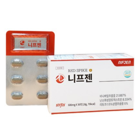 [정품]니프젠 스파이크 프리미엄 600mg 혈당스파이크 바나바잎 혈당케어+휴대용 알약통 포함