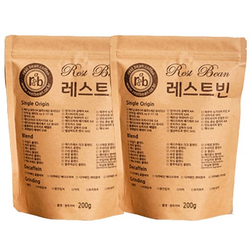 브라질 세하도 ny-2 17-18, 중간입자(핸드드립), 200g, 2개