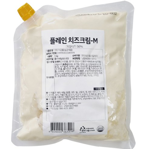 코다노 플레인 치즈크림 M 크림치즈, 1kg (아이스박스무료)