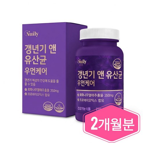 여성 갱년기 유산균 케어 회화나무 추출물 식약청 해썹 인정 인증 정, 60회분, 1박스