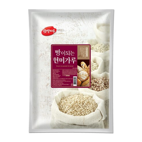 대두 빵이되는 현미가루, 3kg, 2개