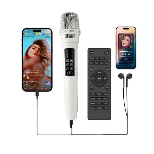 KOORFLY K6 PRO [사운드카드 내장] 2in1 무선 콘덴서 마이크 블루투스 홈노래방 유튜브 라이브 방송용
