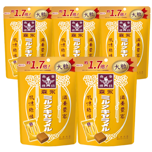 모리나가 밀크 카라멜 (사이즈 UP) 일본 전통 추억의 카라멜+하이츄35g 카라멜 혼합 세트
