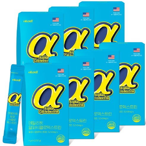 알파cd 알파시클로덱스트린 분말 스틱 식약청인증, 56g, 7박스