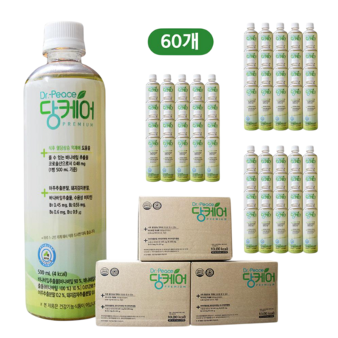 닥터피스 당케어 저당 혈당관리 음료 바나바잎 여주 돼지감자 500ml, 500ml, 60개