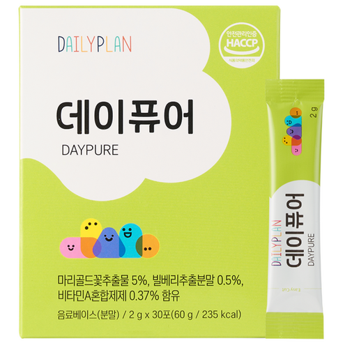 데일리플랜 데이퓨어 루테인 눈영양제, 60g, 2개