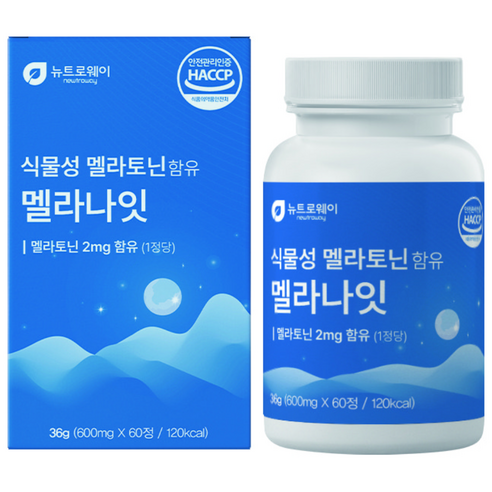 뉴트로웨이 식물성 멜라토닌 함유 멜라니잇 HACCP 인증, 1개, 120정
