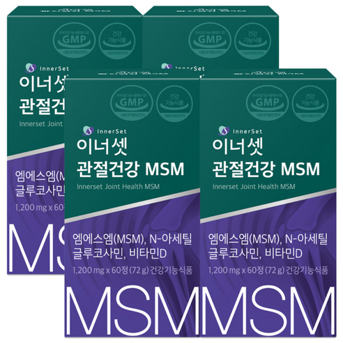 이너셋 관절건강 MSM 72g, 60정, 4개
