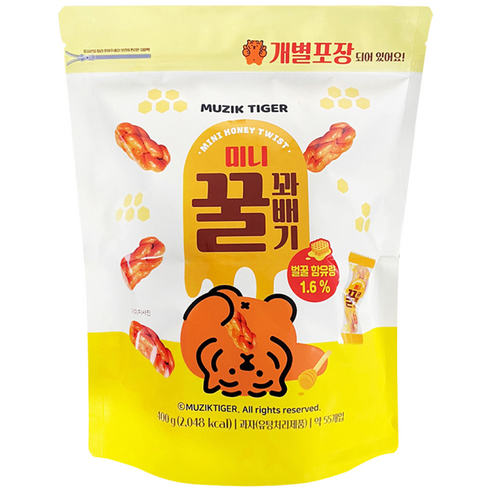 미니꽈배기 400g (약 55개입) 꿀 꽈배기과자 옛날과자 사무실간식, 12개, 400g