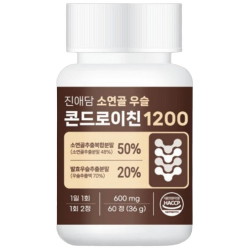 진애담 발효 우슬 콘드로이친 1200 소연골 600mg x 60