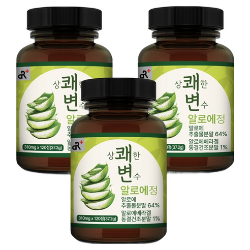 상쾌한 변수 알로에정 120정, 3개, 37.2g