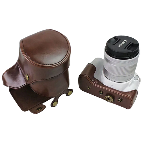 캐논 DSLR EOS 200D 카메라 가죽 케이스, 1개, EOS 200D 가죽 카멜