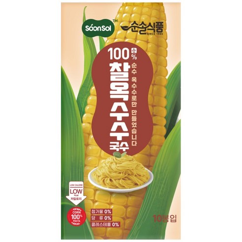 순솔 무설탕 100% 찰옥수수국수, 단품, 1kg, 1개