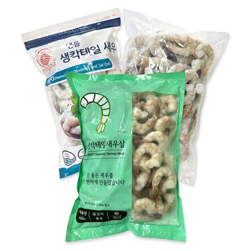 [씨기프트]칵테일새우 1kg (실중량 900g) X10개 1박스 도매 새우살 깐새우 특품, 900 ~ 1000g (소,팩당 80-100미), 10개