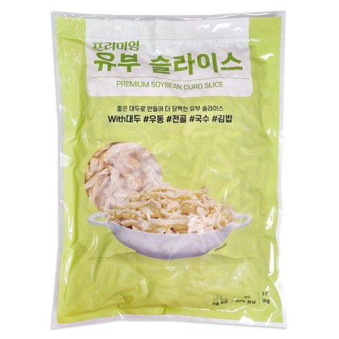 프리미엄 냉동 유부 슬라이스 유부채 김밥 우동 고명 (1+1), 2개, 1kg
