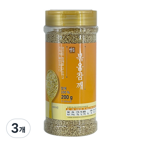 맛뜨락 고소한 볶음참깨 볶은참깨, 3개