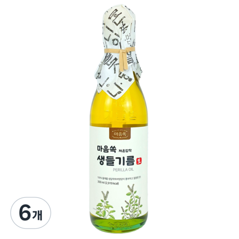 [마음쏙] 가족의 건강 저온압착 생들기름, 6개, 350ml