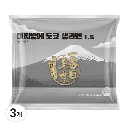 넉넉한6인분 이찌방메 생면 라멘면 생라멘, 720g, 3개