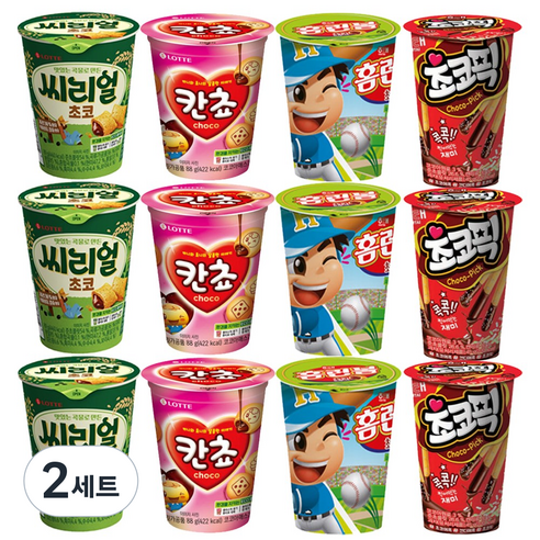 [과자몬스터] 칸쵸컵 88g + 홈런볼컵 51g + 씨리얼컵 89g + 초코픽 45g