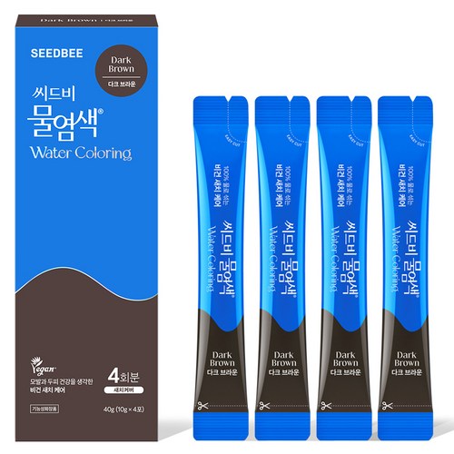 씨드비 프리미엄 물염색 시즌2 염모제 4p, 다크브라운, 1개