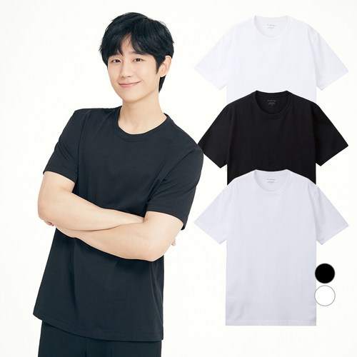 마인드브릿지 남녀공용 고밀도 20수 순면 기본 반팔티 티셔츠 3팩 MATS0101