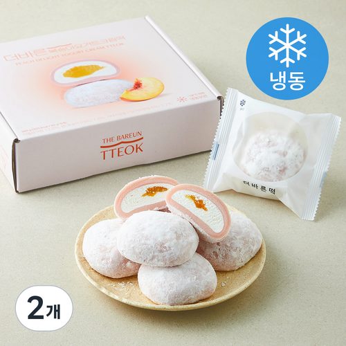 [로켓프레시] 더바른떡 복숭아 요거트 크림떡 (냉동), 60g, 2개, 6개입