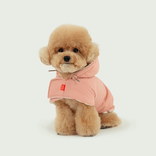 래핑찰리 강아지 히트 패딩 케이프, 핑크, L, 1개