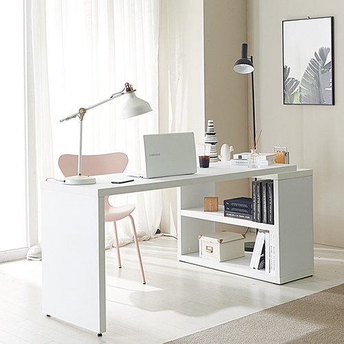 파로마 스마트 와이드데스크 책상 기본형 방문설치, 화이트, W1600 x D550 x H750mm