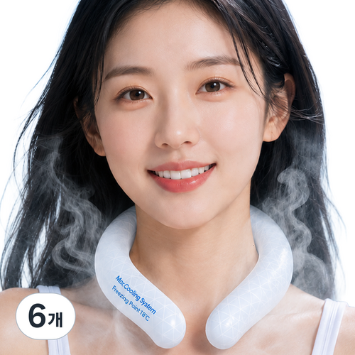 맥스쿨 아이스 넥쿨러 쿨스카프 넥밴드 울트라쿨링, 6개, 다이아화이트