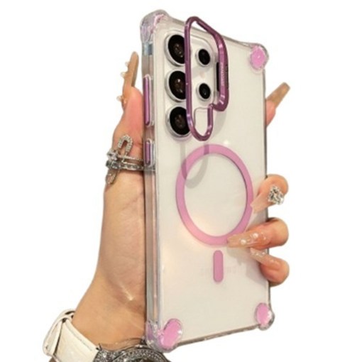 케이스틱 변색없는 투명 컬러범퍼 거치가능 맥세이프 휴대폰 케이스