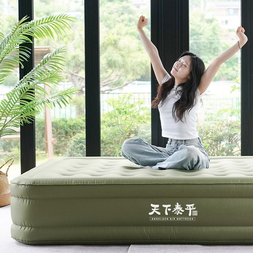 NEW에어매트 출시 편안함 실용성 감성 스타일 다 포함한 딥올리브 컬러 안델센 천하태평 캠핑매트 자충매트 포켓에어기둥 6면 모두 페브릭