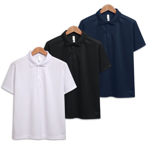 3장 세트 드라이 라운드 반팔 카라 쿨티셔츠 3장세트 남녀공용 기능성 냉감 빅사이즈 SCC5467PT