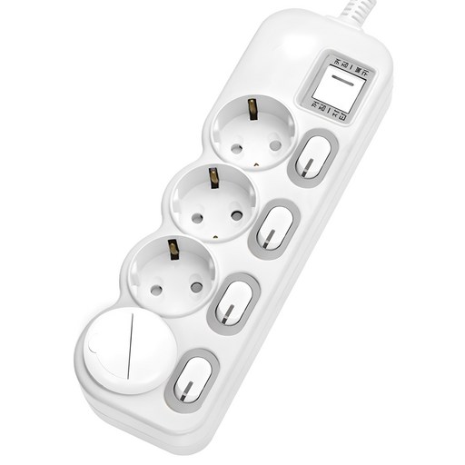 EPM-L304SS 에코파워탭 LED 개별 과부하차단 멀티탭 전선형 4구 안전커버 포함