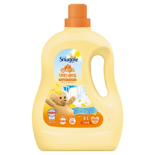 스너글 실내건조 섬유유연제 허거블 선샤인 본품, 4L, 1개