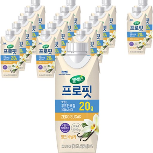 셀렉스 프로핏 우유단백질 밀크 바닐라 250ml 18개 대용량 패키지