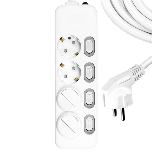 DH-1648-MT 써지오 개별 멀티탭 4구와 안전커버 2p 세트 최고의 안전과 편리함 제공