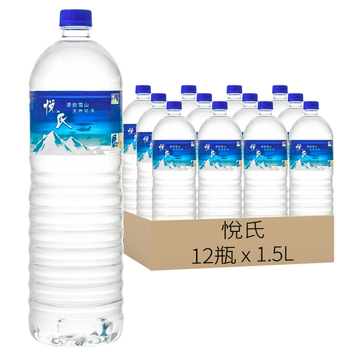 悅氏 礦泉水, 1500ml, 12瓶