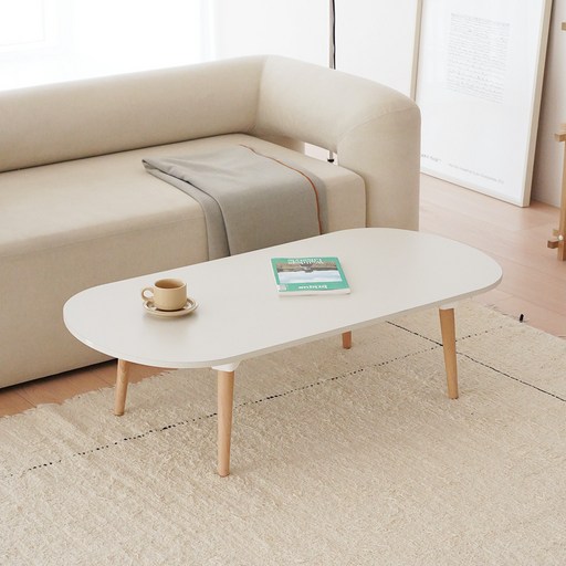 레몬트리 국내제조 E0 LPM 우드 접이식 타원형 900 테이블, 실버 그레이