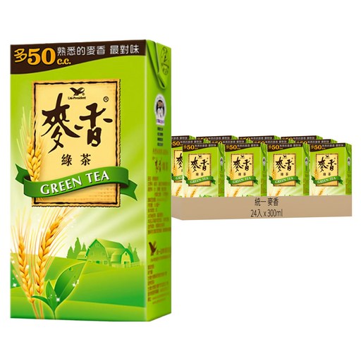 統一 麥香 綠茶, 300ml, 24入