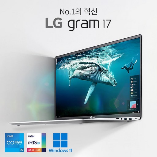 LG전자 그램 17인치 큰 대화면 화이트 노트북 WQXGA 초고해상도 C타입충전가능 우측 넘버키패드 탑재