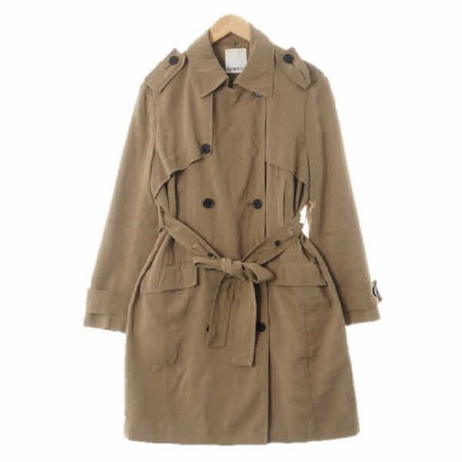 2590 톰보이 베이지 견장더블트렌치코트 8090160