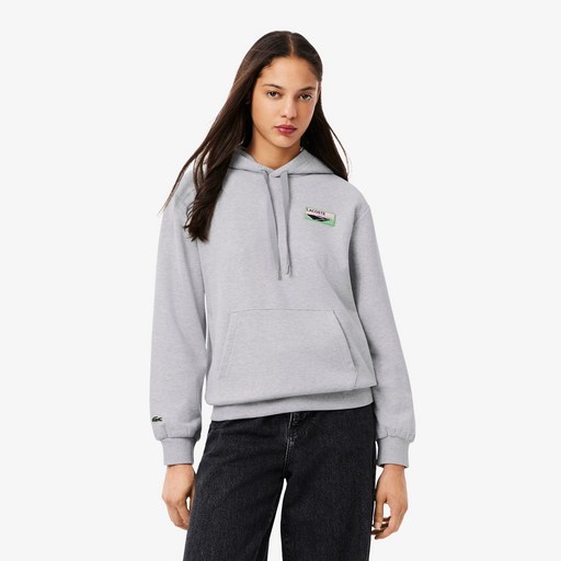 라코스테 공식 여성 테니스 코트 패치 후드 스웻셔츠 SF618955N CCA
