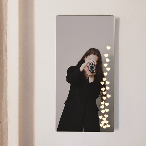 매스티지데코 하트 미니 벽거울 블랙