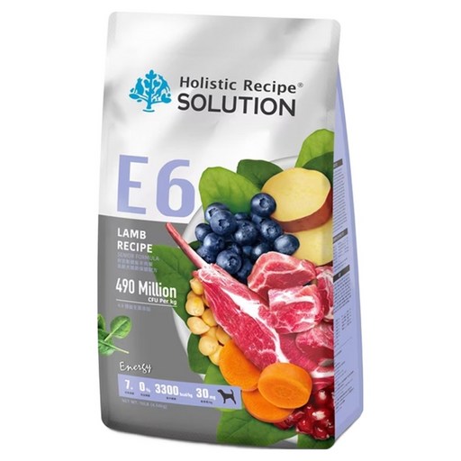 Holistic Recipe SOLUTION 耐吉斯 高齡犬關節保健配方無穀乾糧 E6, 4.54kg, 1袋, 銀髮羊肉餐