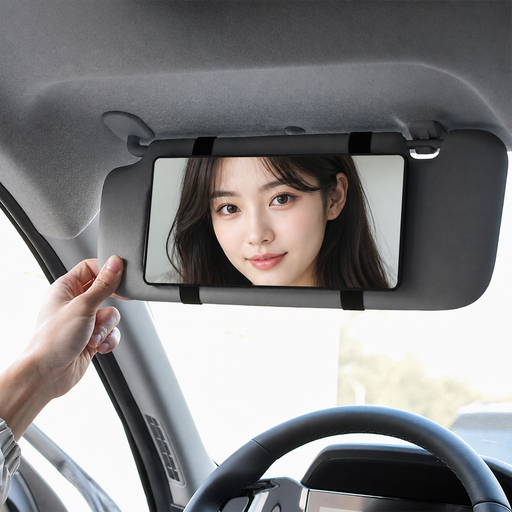 차량용 선바이저 거울 전차종 호환 대형 와이드 화장거울 (무조명)
